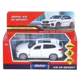 Машина металл BMW X5 M-SPORT 12 см, двери, багаж, бел, кор. - в кор.2*36шт