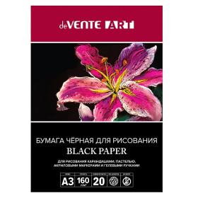 Папка для рисования A3 (420x297 мм) "deVENTE. ART" черная, 160 г/м², 20 л, папка мелованный картон 2