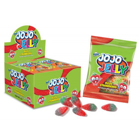 JOJO JELLY Клубнички жевательный мармелад в обсыпке, блок 24 шт. (20г х 24 х 12)