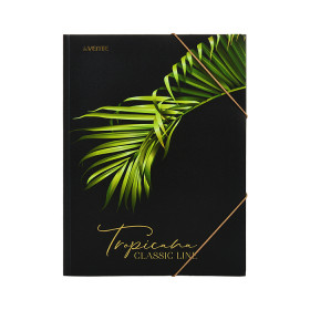Папка на резинках  "Tropicana" A4   400 мкм, фактура "песок" тиснение фольгой, вертикальная резинка,