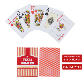 Карты игральные, пластиковые Texas Hold'em, 54 шт, 8.8 х 6.3 см
