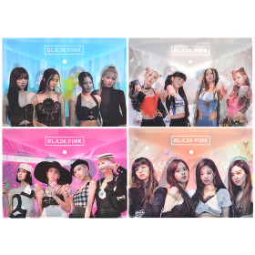 Папка канцелярская Girls Band, 26 х 36 см, на кнопке, пластиковая, плотность 180 мкм, 4 дизайна в ас