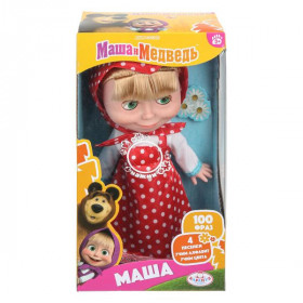 Кукла Маша и Медведь маша 25 см, озвуч, горох, кор КАРАПУЗ
