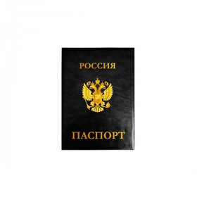 Обложка для паспорта кожзам черный е/п