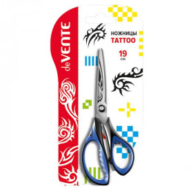 Ножницы 190мм "Tatoo" пластик.асимм.ручки с резин.вставками е/п