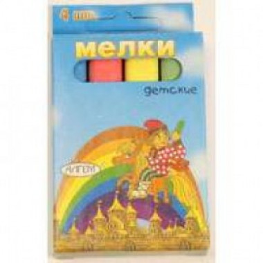 Мел цветной 4цв школьный НМЦ-4 Алгем